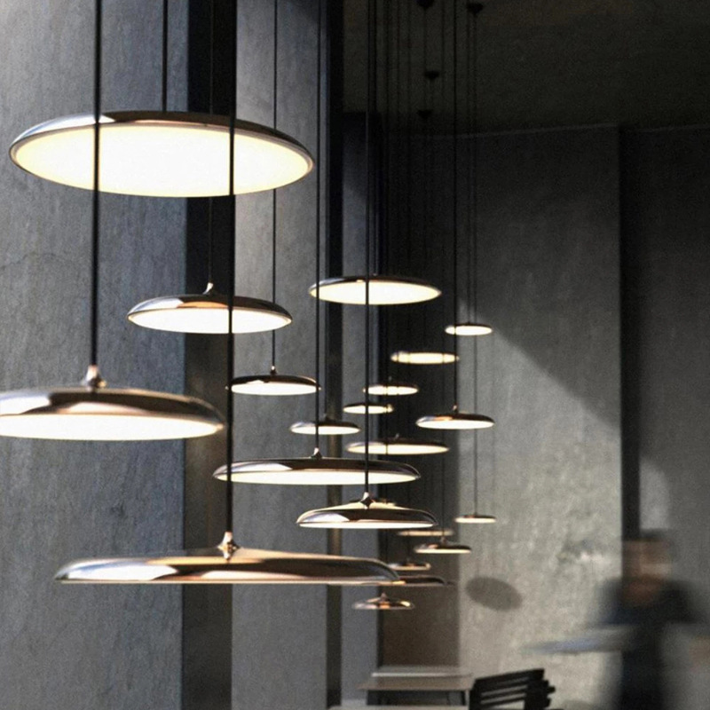Pendant Light Metal Acrylic LED 25.0 cm Black Dining Room Kitchen Island Hanging Ceiling Lamp Scandinavian Minimalist | Thomler