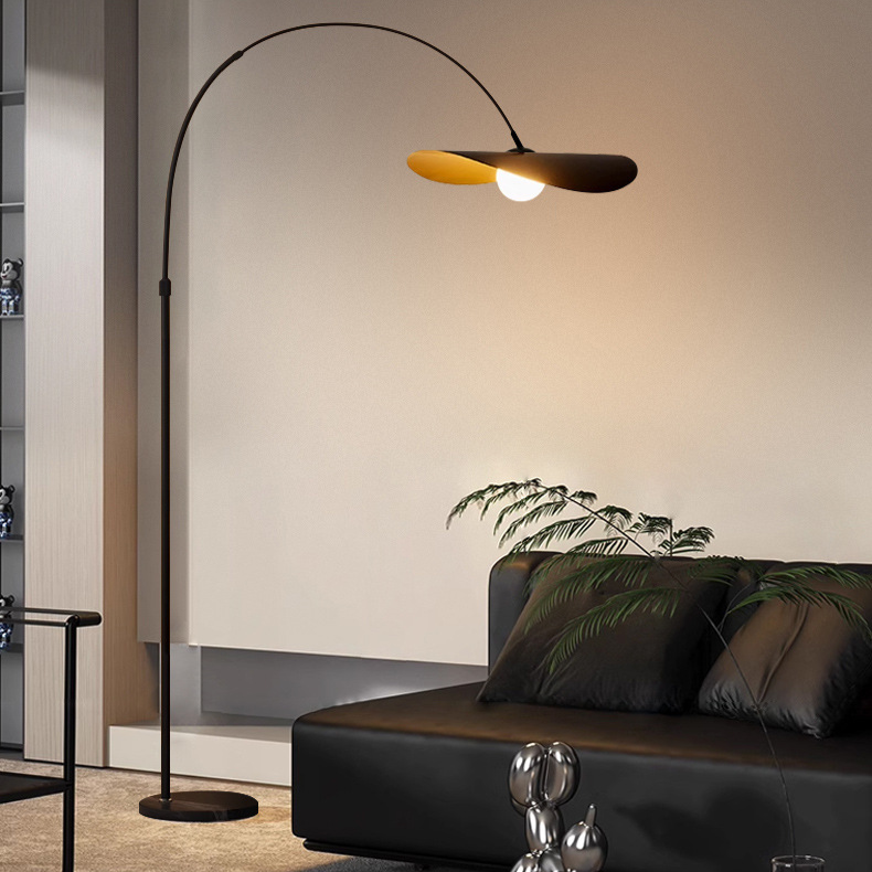 Floor Lamp Iron LED Arc 180.0–200.0 cm Black Living Room Reading Light Minimalist Scandinavian Standing Lamp | Thomler