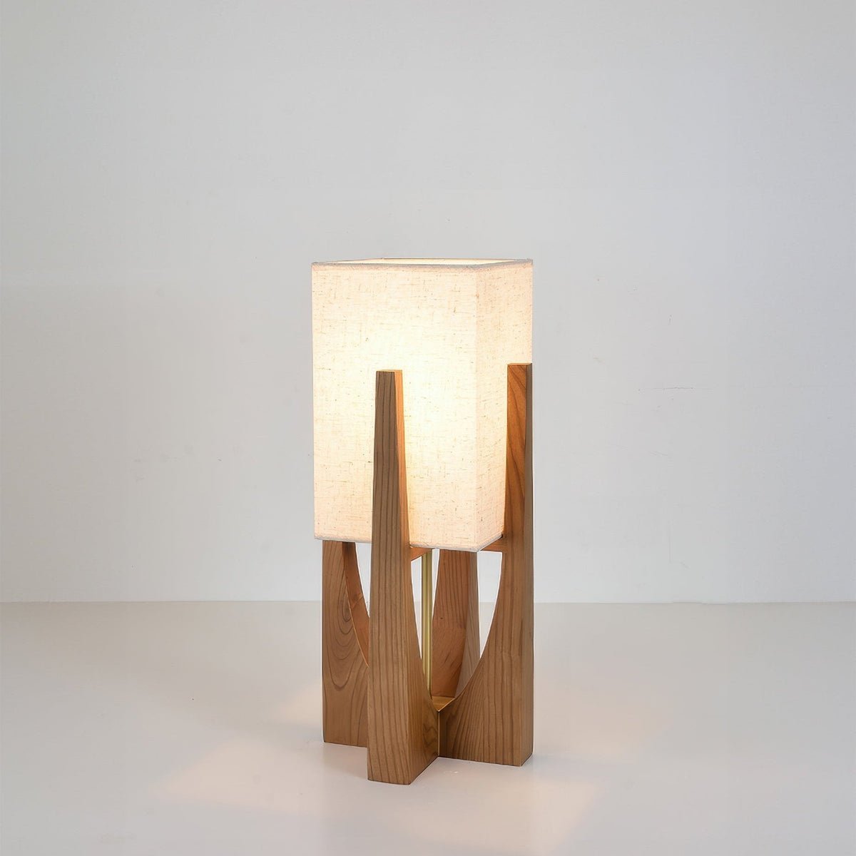 Japanese-Inspired Fabric & Wood Floor Lamp with Natural Minimalist Design | Wabi-Sabi Style Ambient Lighting for Living Room, Bedroom | Thomler