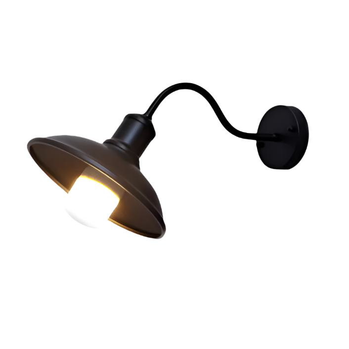 Wall Lamp Iron 37.0 cm Black Outdoor Garden Patio Industrial Vintage Facade Entrance LED Lighting Fixture | Thomler