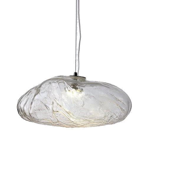 Pendant Light Glass Cloud 15.7 in Amber Dining Room Kitchen Island Hanging Ceiling Lamp Minimalist Nordic Artistic Fixture | Thomler