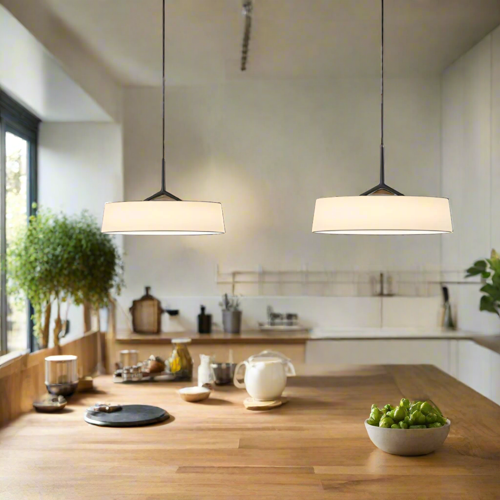 Pendant Light Metal 17.7 in Minimalist LED Adjustable Dining Room Kitchen Island Hanging Ceiling Lamp | Thomler