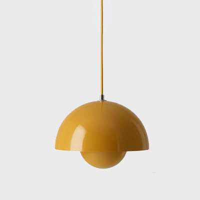 Half-Dome Metal Pendant Light – Scandinavian Minimalist Hanging Ceiling Fixture for Dining Room, Kitchen Island & Living Room | Thomler