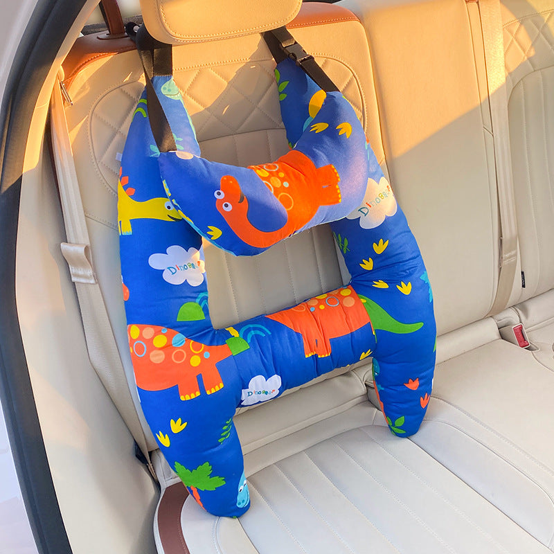 Car Headrest Pillow Cotton Blend 67.0 cm Beige Child Travel Neck Support Adjustable Car Seat Cushion | Thomler