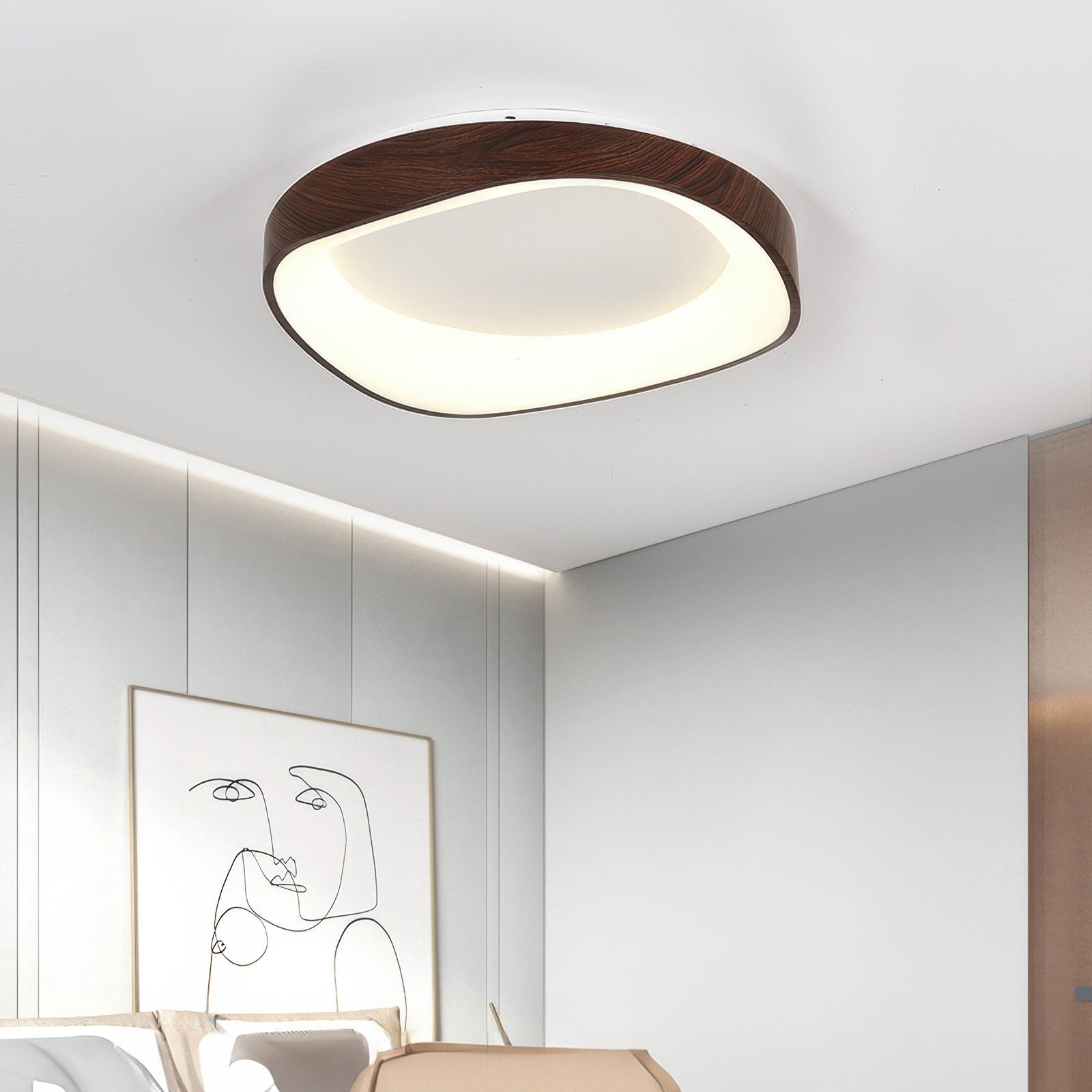 Ceiling Lamp Wood-Look Ø40.0–60.0 cm Soft LED Lighting Scandinavian Bedroom Living Room | Thomler