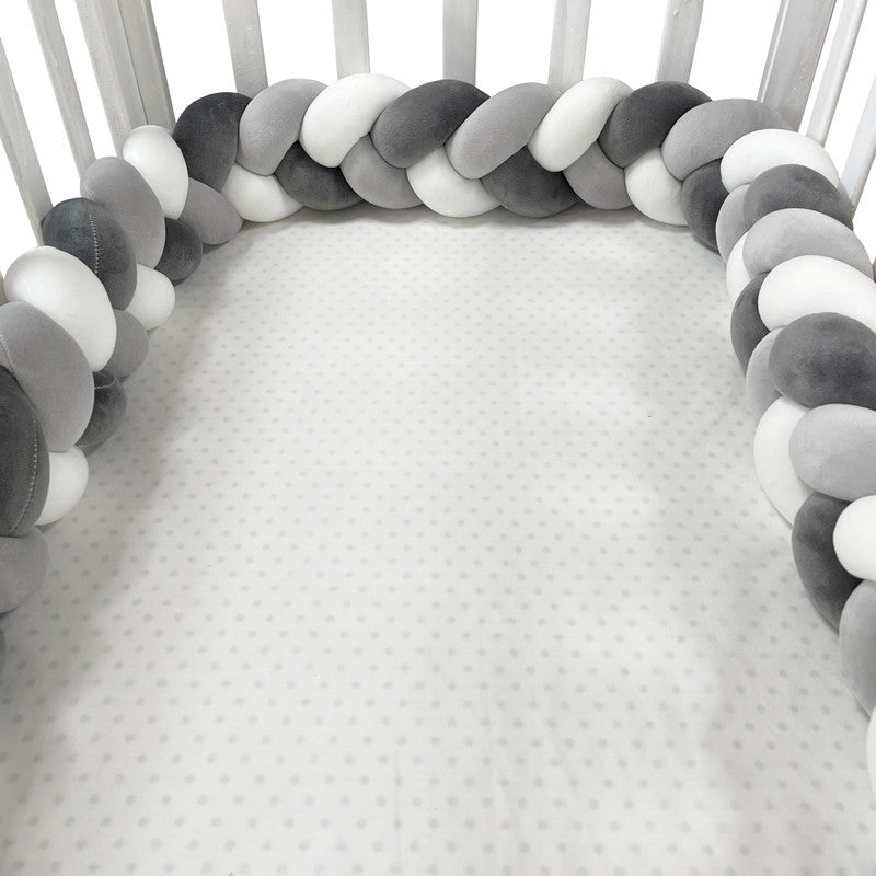 Braided Bumper Guard for Baby Bed – Soft Knot Cushion Rail Protector | Thomler
