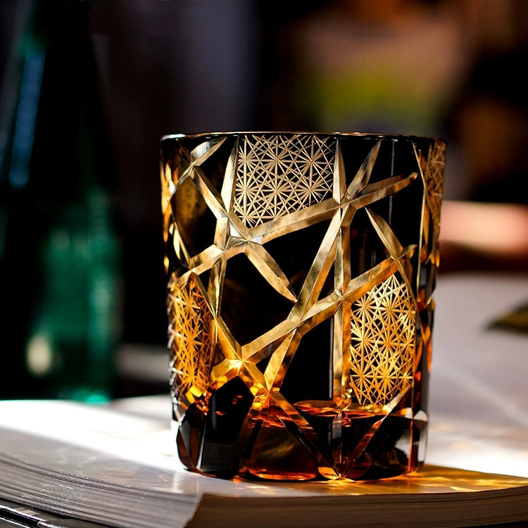 Japanese Cut Crystal Whisky Glass with Gift Box Lightning Pattern Barware for Scotch Bourbon Cocktails Home Bar Décor Artisan Glassware Coll | Thomler