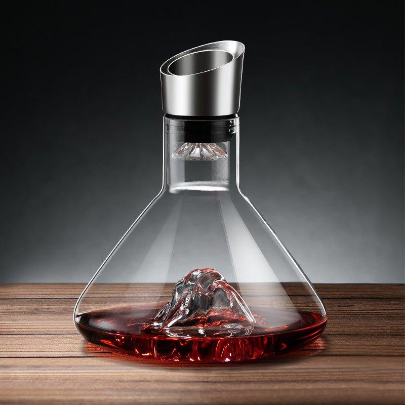 Waterfall-Style Glass Wine Aerator Decanter for Red & White Wine Tasting, Hand-Blown Crystal Pourer for Dinner Parties & Home Bar | Thomler