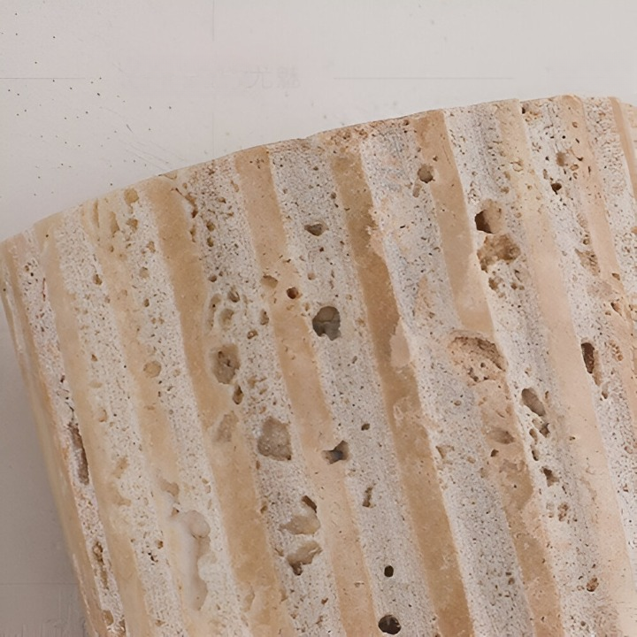 Wall Lamp Travertine Stone 6.5 in Up Down Outdoor Indoor Garden Patio Sconce Ambient Lighting Fixture | Thomler