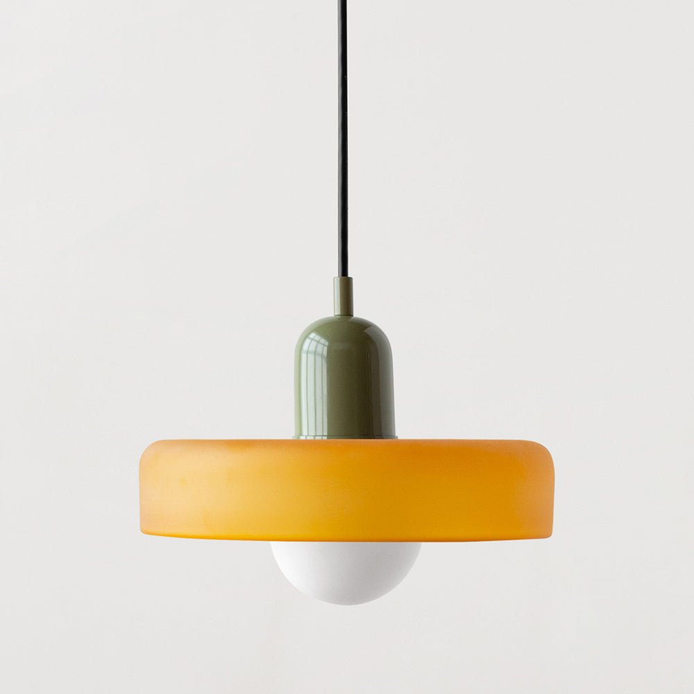 Art Glass Dome Pendant Light Fixture with Adjustable Cord for Kitchen Island Dining Room Bedroom | Modern Round Ceiling Hanging Lamp | Thomler