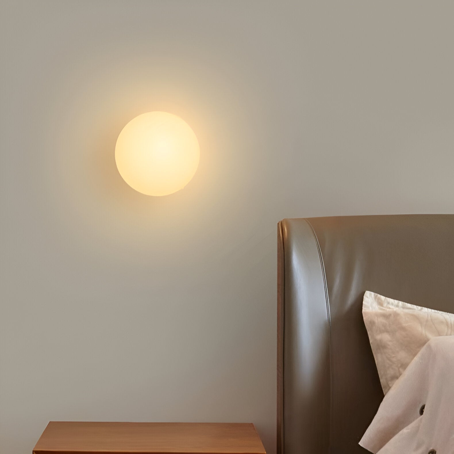 Wall Lamp Frosted Glass Globe 7.9 in Warm White Bedroom Hallway Modern Minimalist Sconce Ambient Lighting Fixture | Thomler