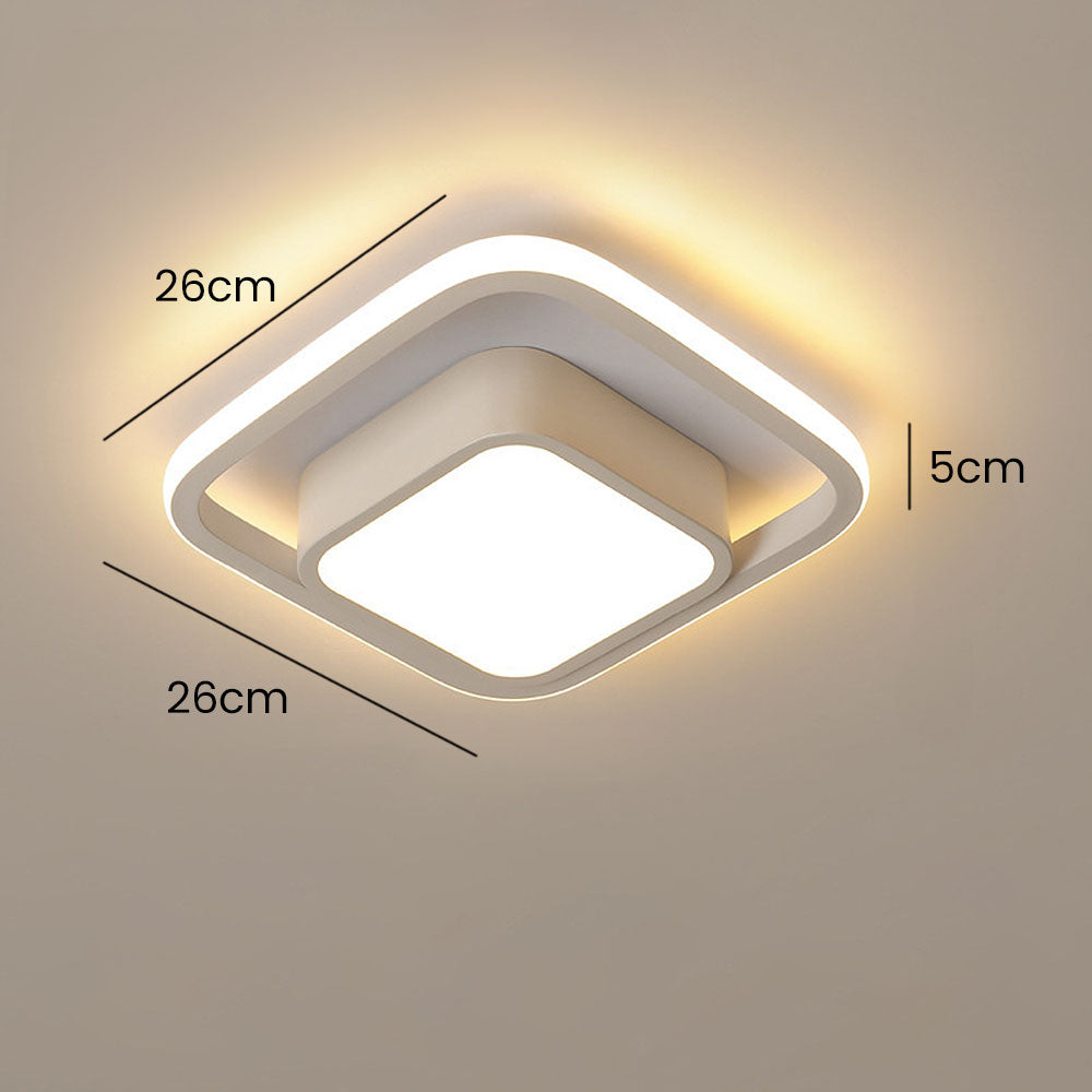 Ceiling Light Double Ring LED Black Warm Living Room Hallway Modern Flush Mount Lighting Fixture | Thomler