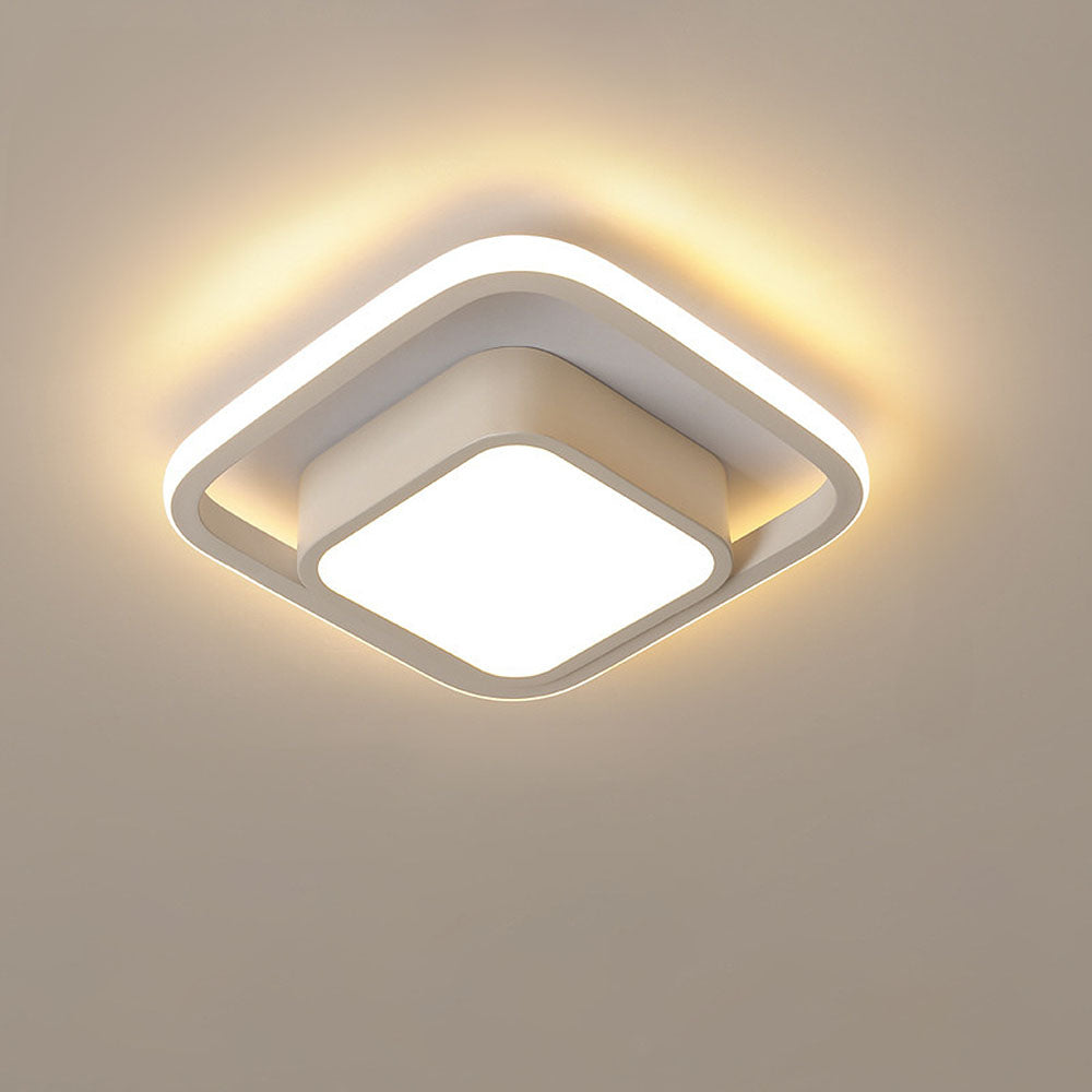 Ceiling Light Double Ring LED Black Warm Living Room Hallway Modern Flush Mount Lighting Fixture | Thomler