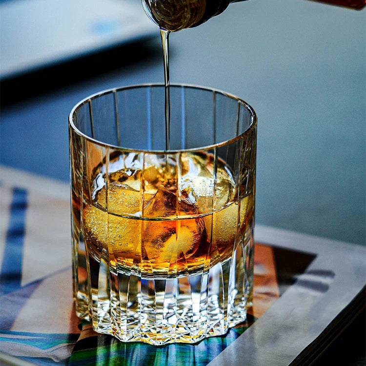 Hand-Cut Crystal Whisky Tumbler with Diamond Facets in Presentation Box for Bourbon, Scotch & Cocktails | Thomler