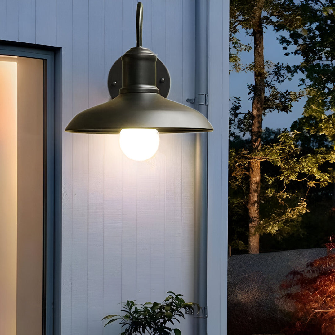 Outdoor Wall Light Iron Gooseneck 9.4 in Waterproof Patio Barn Exterior Fixture Industrial Farmhouse Lighting | Thomler