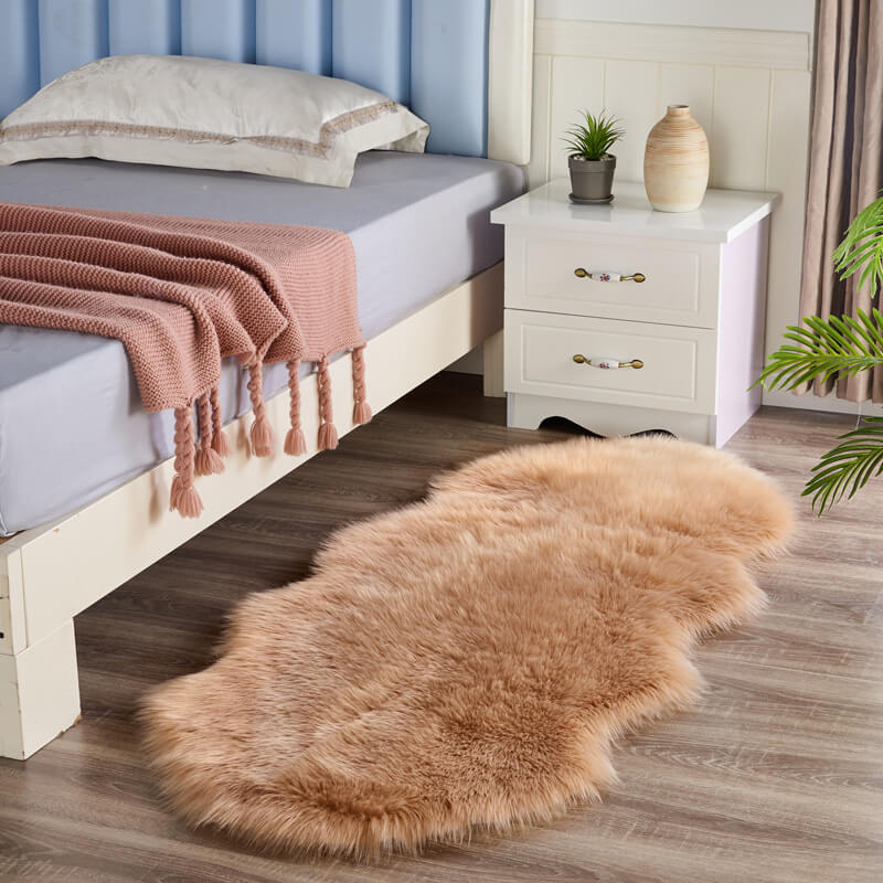 Plush Synthetic Sheepskin Floor Mat in Multiple Sizes & Colors | Thomler