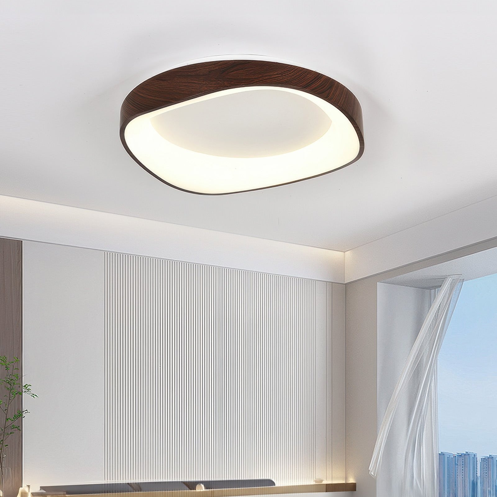 Ceiling Lamp Wood-Look Ø40.0–60.0 cm Soft LED Lighting Scandinavian Bedroom Living Room | Thomler