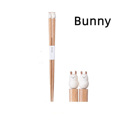 Animal-Themed Training Chopsticks for Kids Wooden Easy-Grip Learning Utensils for Toddlers Small Hands Mealtime Practice Shiba Inu Bunny Bea | Thomler