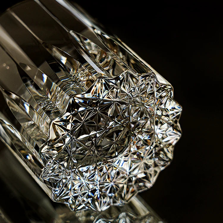 Hand-Cut Crystal Whisky Tumbler with Diamond Facets in Presentation Box for Bourbon, Scotch & Cocktails | Thomler