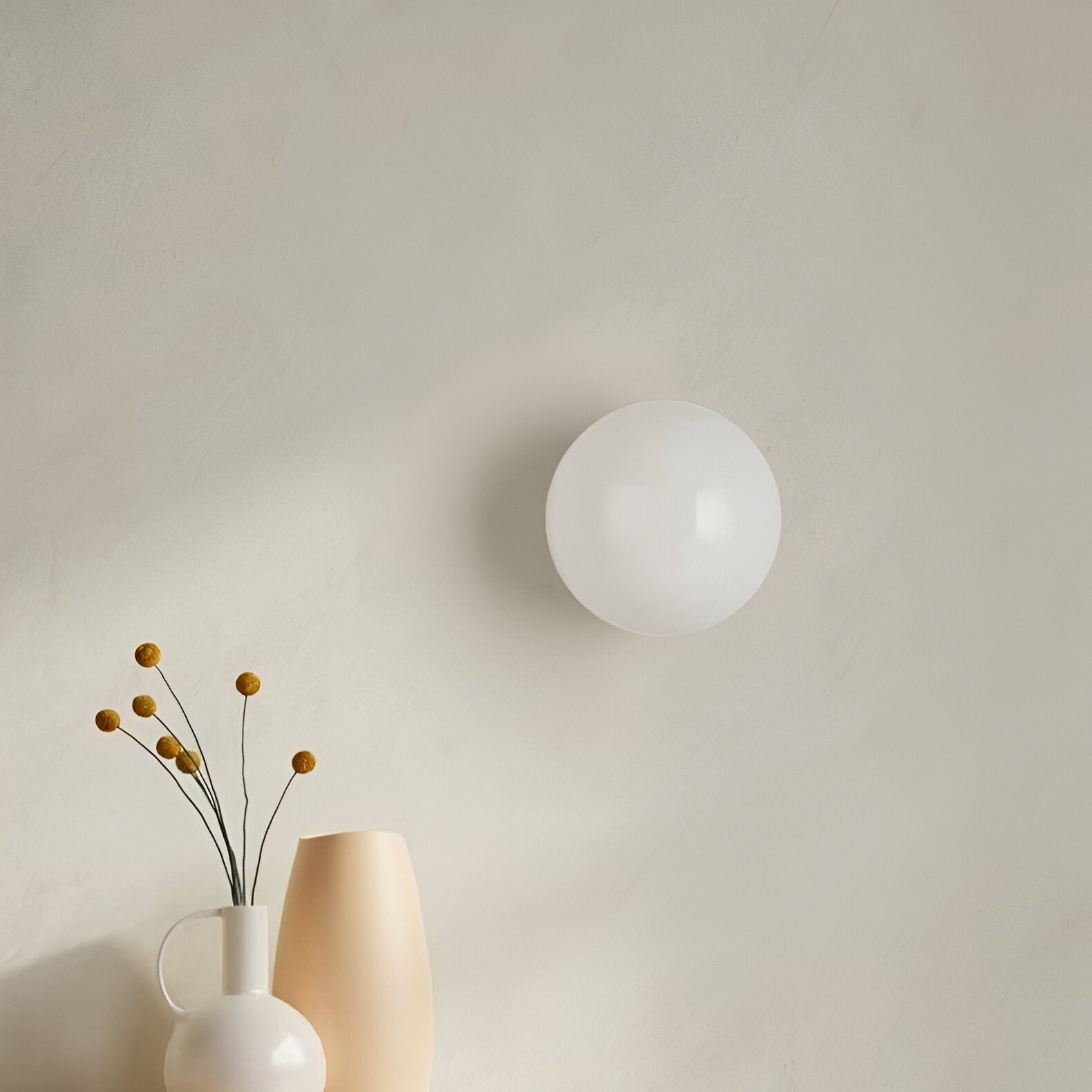 Wall Lamp Frosted Glass Globe 7.9 in Warm White Bedroom Hallway Modern Minimalist Sconce Ambient Lighting Fixture | Thomler