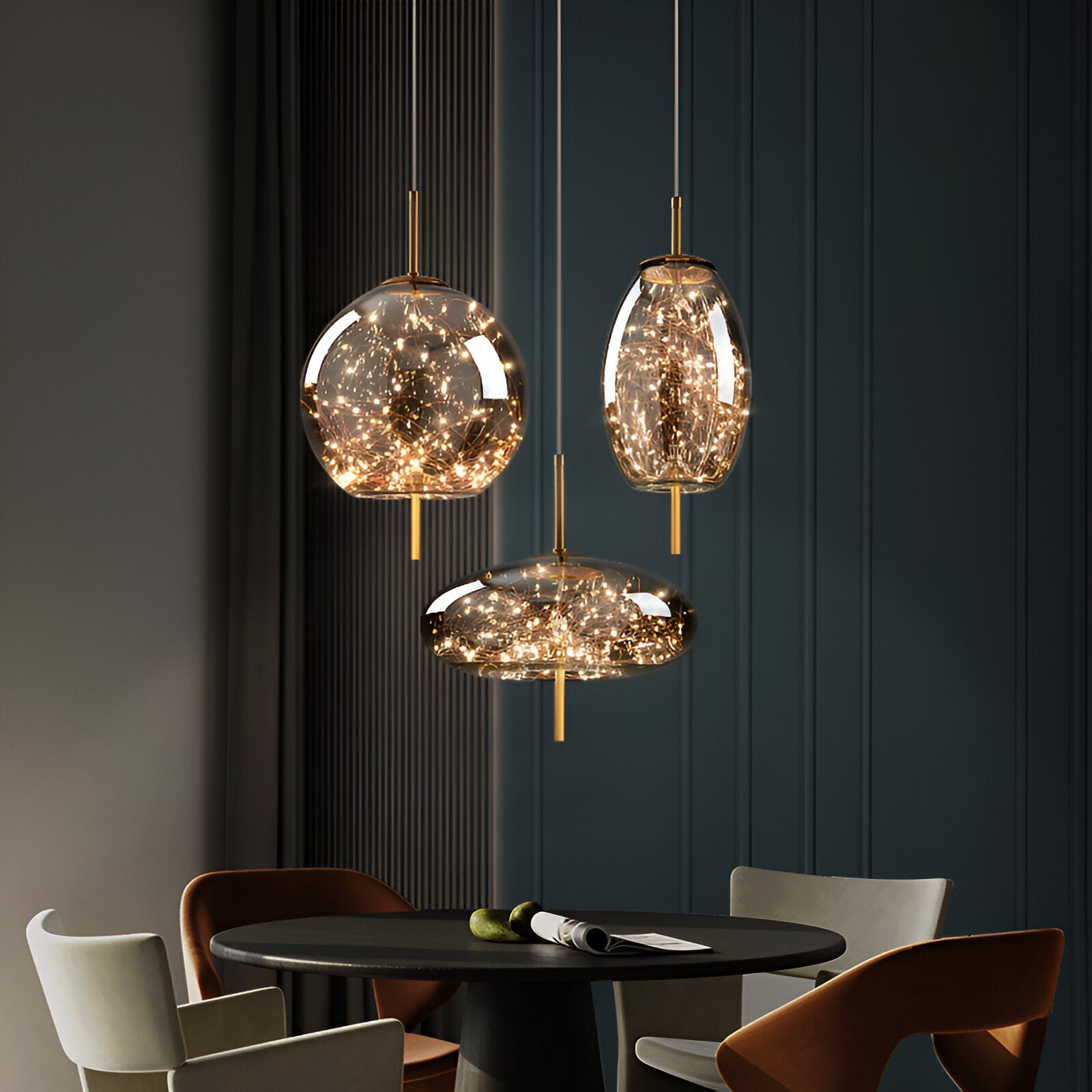 Pendant Light Glass 7.9 in Modern Adjustable Dining Room Kitchen Island Hanging Ceiling Lamp Scandinavian Minimalist Fixture | Thomler