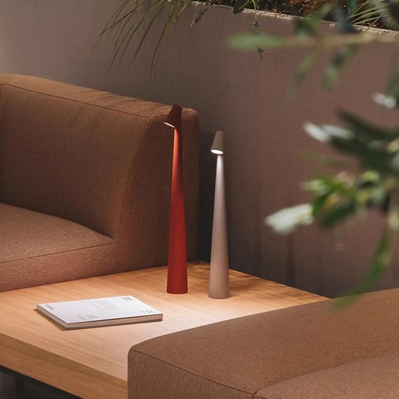 Table Lamp Aluminium 35.6 cm Cordless Warm White 3000K Dining Table Reading Light Wireless Bedside Lamp | Thomler
