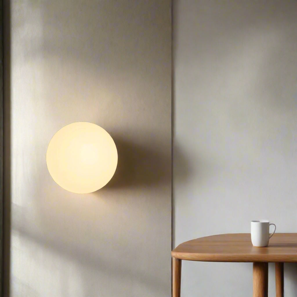 Wall Lamp Frosted Glass Globe 7.9 in Warm White Bedroom Hallway Modern Minimalist Sconce Ambient Lighting Fixture | Thomler