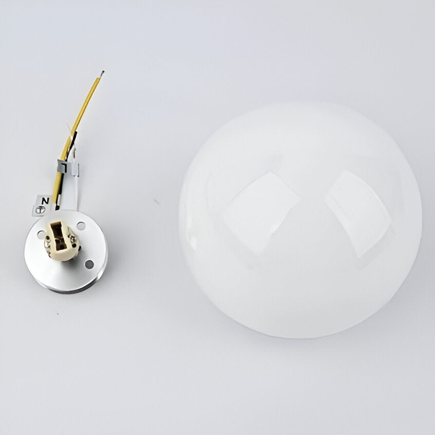 Wall Lamp Frosted Glass Globe 7.9 in Warm White Bedroom Hallway Modern Minimalist Sconce Ambient Lighting Fixture | Thomler