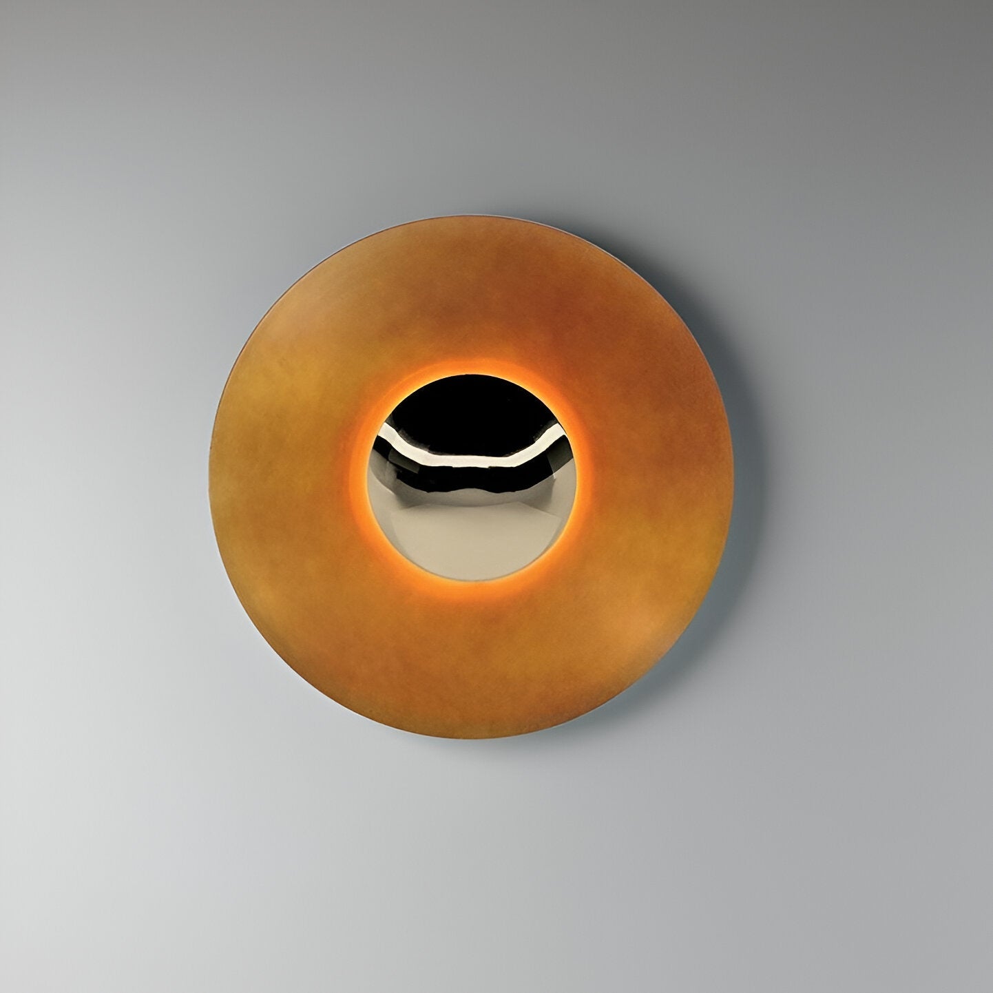 Wall Lamp Iron 15.7 In LED Round Modern Bedroom Living Room Accent Lighting Nordic Minimalist Decorative Fixture | Thomler