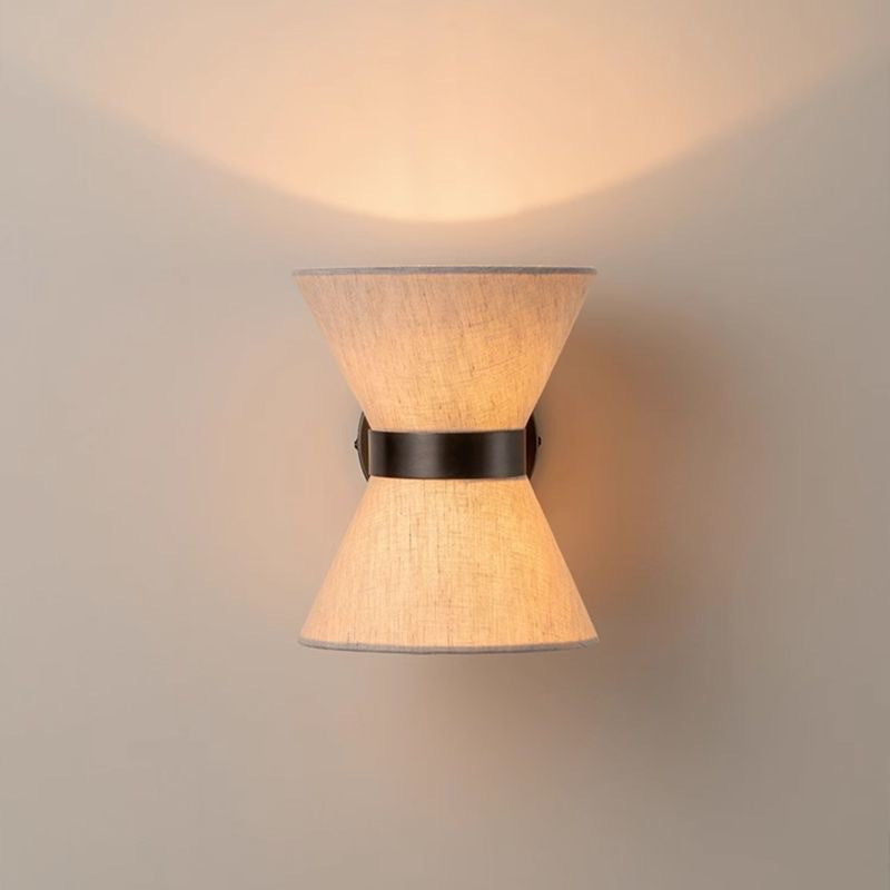 Wall Lamp Silk Fabric Shade Ø24.0 cm 9.4" Bedroom Hallway Japandi Wall Lighting G9 Ambient Light | Thomler