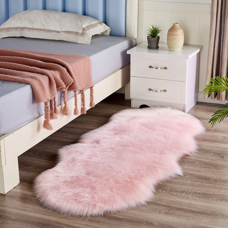 Plush Synthetic Sheepskin Floor Mat in Multiple Sizes & Colors | Thomler