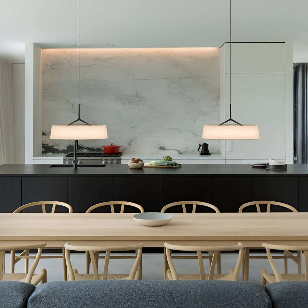 Pendant Light Metal 17.7 in Minimalist LED Adjustable Dining Room Kitchen Island Hanging Ceiling Lamp | Thomler