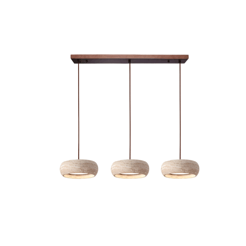 Pendant Light Travertine Stone 7.9 in Yellow Dining Room Kitchen Island Hanging Ceiling Lamp Adjustable Cord | Thomler