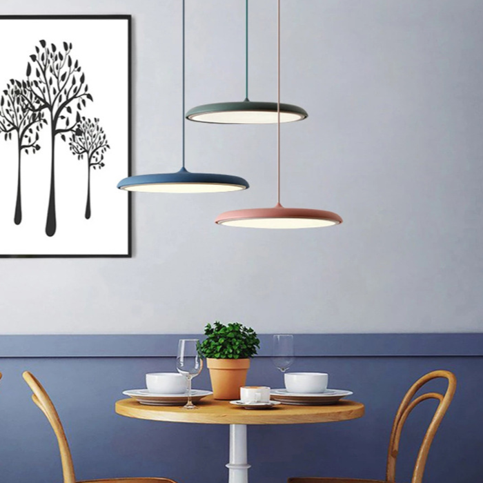 Pendant Light Metal Acrylic LED 25.0 cm Black Dining Room Kitchen Island Hanging Ceiling Lamp Scandinavian Minimalist | Thomler