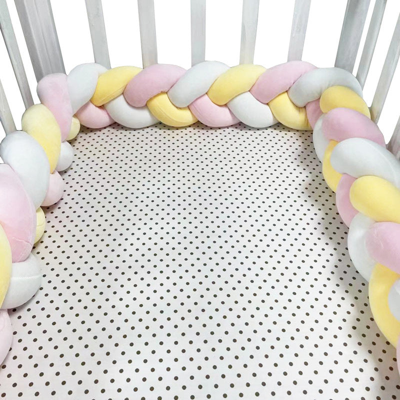 Braided Bumper Guard for Baby Bed – Soft Knot Cushion Rail Protector | Thomler