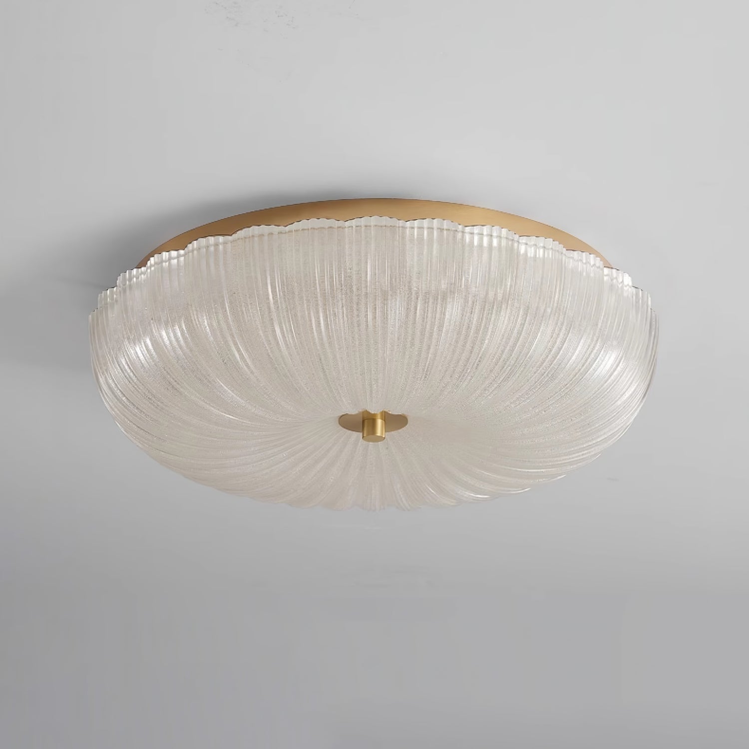 Flush Mount LED Ceiling Light with Textured Glass Shade for Dining Room & Bedroom – Round Halo Design, 8 to 20 Inch Diameter Options, Warm | Thomler