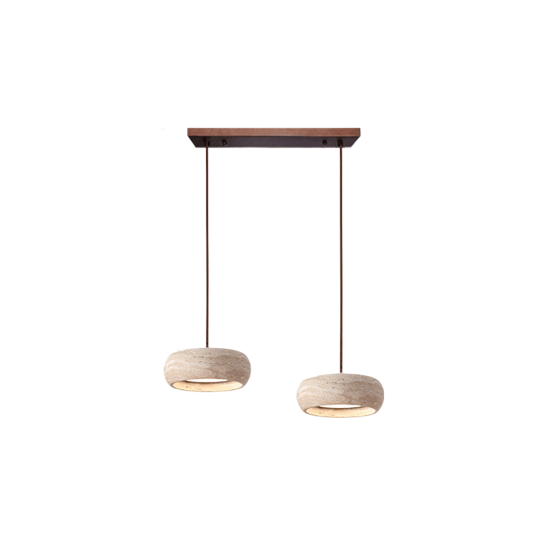 Pendant Light Travertine Stone 7.9 in Yellow Dining Room Kitchen Island Hanging Ceiling Lamp Adjustable Cord | Thomler
