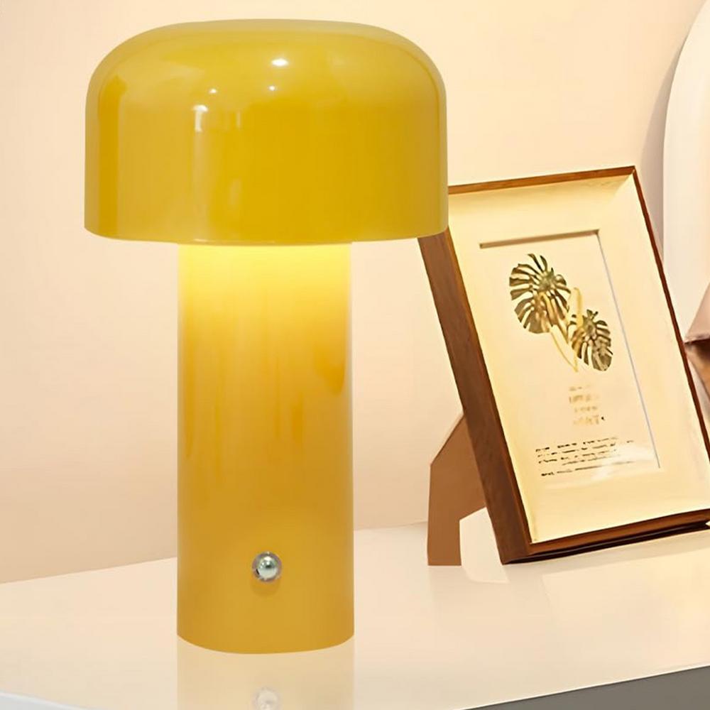 Cordless LED Mushroom Lamp – Rechargeable Ambient Desk Light with Dome Shade for Bedroom, Living Room & Dining | Thomler