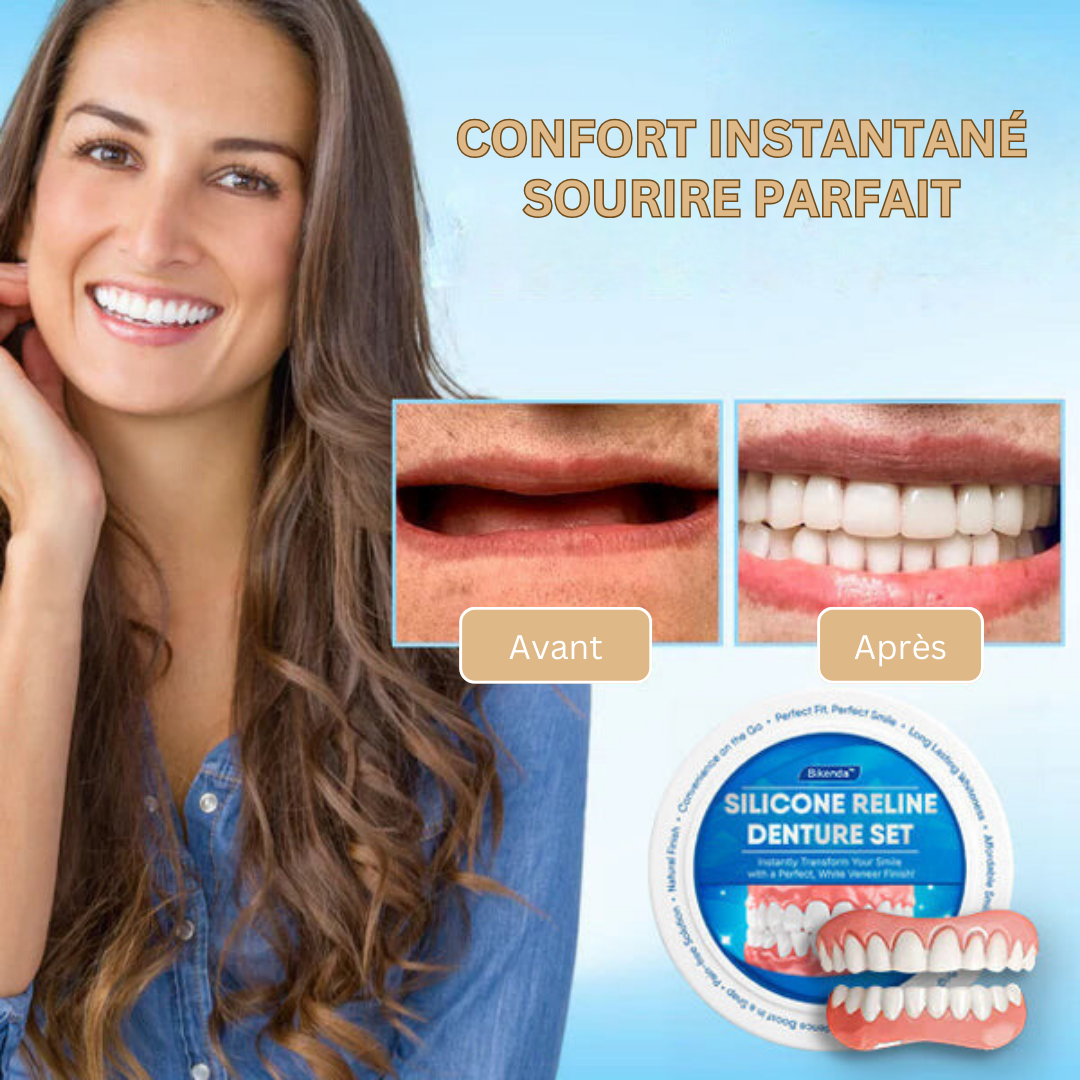Temporary Cosmetic Teeth Veneers - Moldable Thermal Fit Upper & Lower Denture Smile Kit for Missing Gaps | Thomler