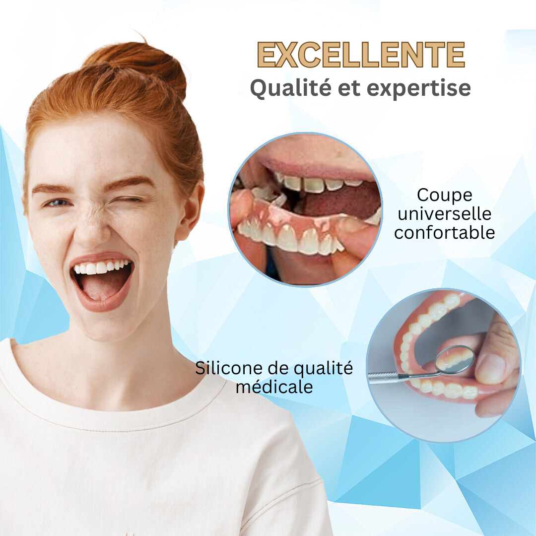 Temporary Cosmetic Teeth Veneers - Moldable Thermal Fit Upper & Lower Denture Smile Kit for Missing Gaps | Thomler