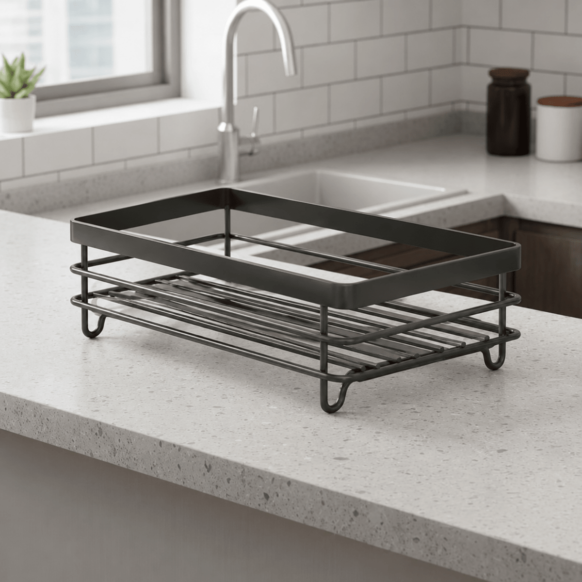 Roll-Up Dish Drying Rack Over Sink – Stainless Steel Mat with Silicone Edges for Countertop Space Saving | Thomler