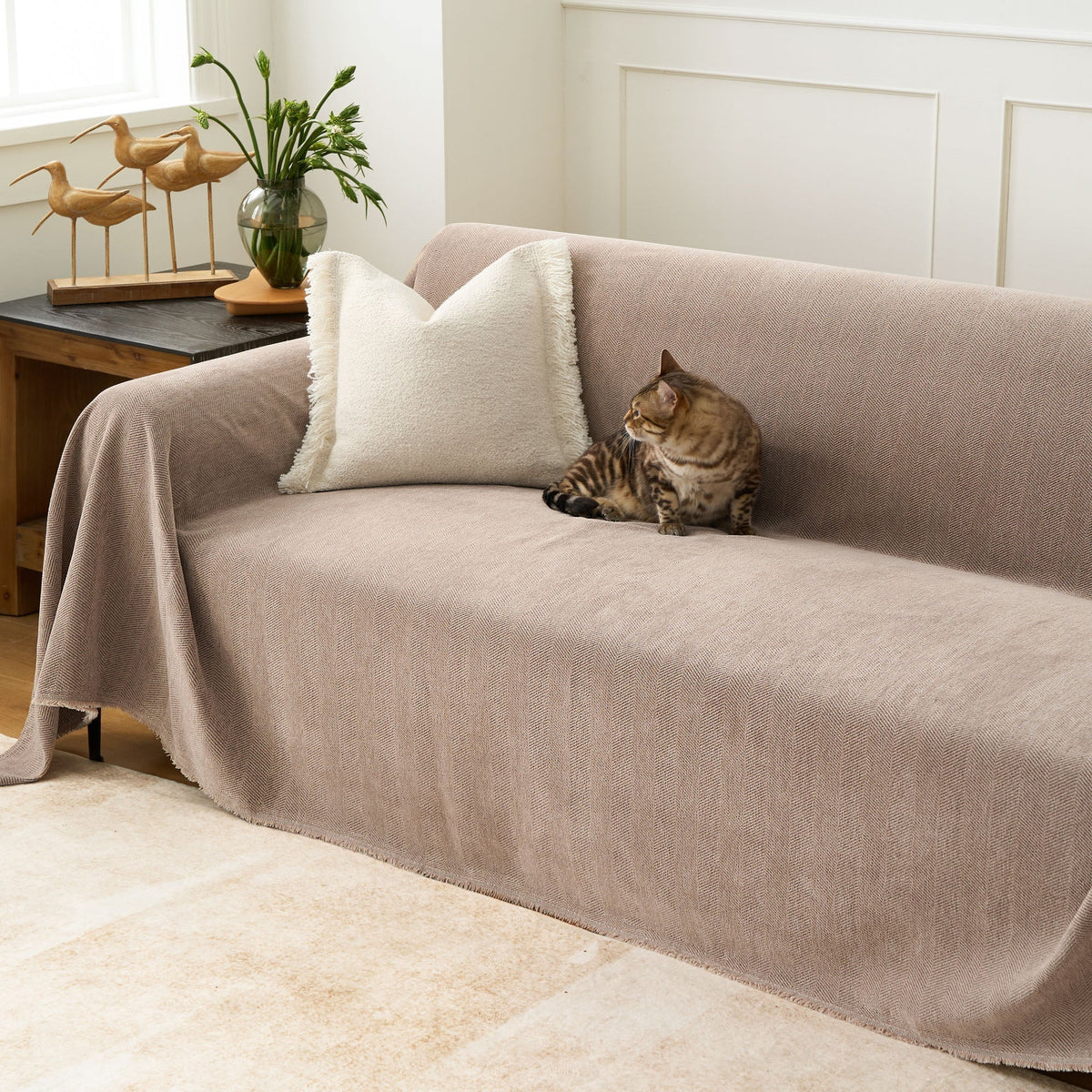Textured Furniture Throw Blanket for Couches – Scratch-Resistant & Machine Washable | Thomler