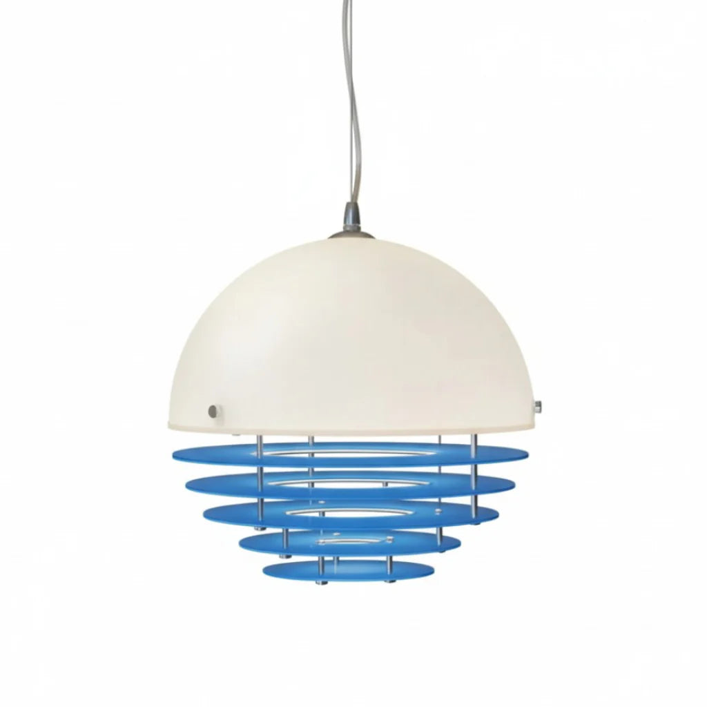 Pendant Light Glass Dome 12 in White Orange Klein Blue Dining Room Living Area Ambient Lighting Artistic Modern | Thomler