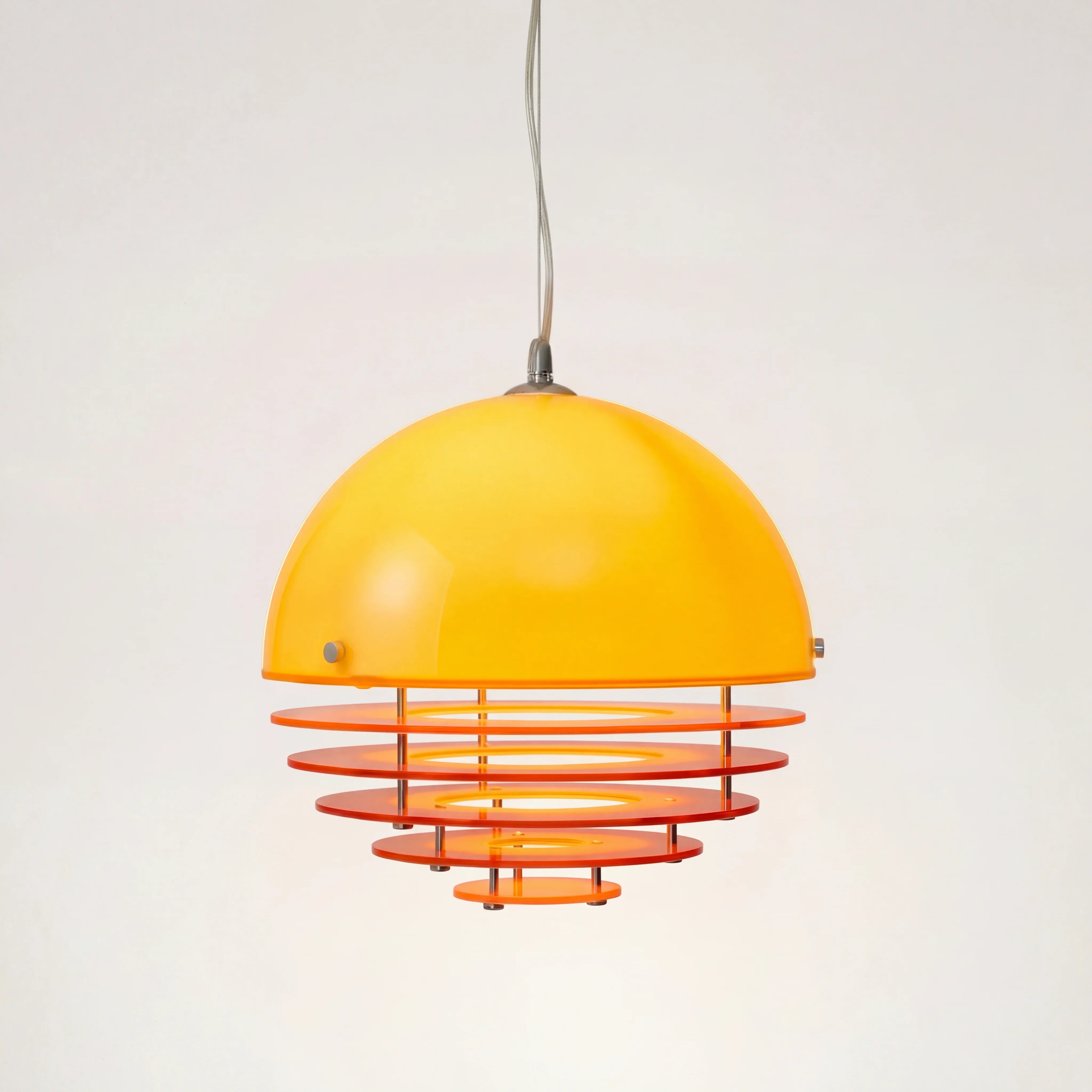 Pendant Light Glass Dome 12 in White Orange Klein Blue Dining Room Living Area Ambient Lighting Artistic Modern | Thomler