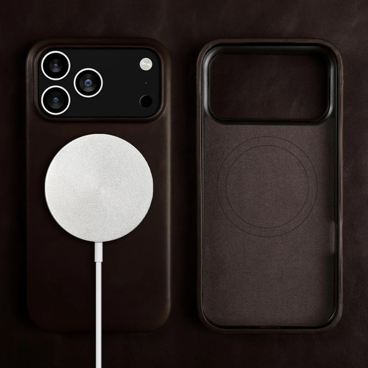 Premium Full-Grain Leather iPhone Case with MagSafe – Shock-Absorbent Protection for iPhone 11-17 Models | Thomler