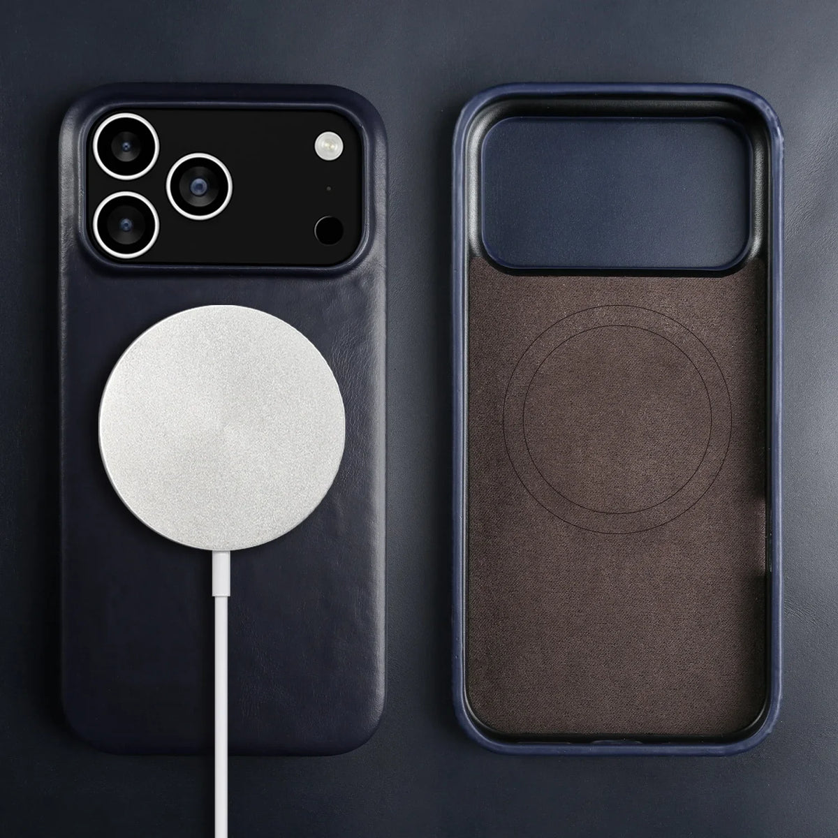 Premium Full-Grain Leather iPhone Case with MagSafe – Shock-Absorbent Protection for iPhone 11-17 Models | Thomler