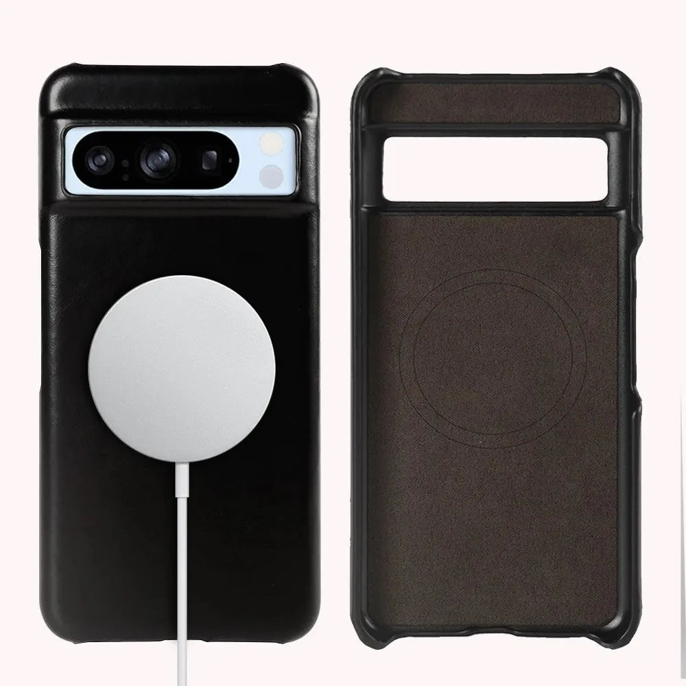 Protective Leather Phone Case for Google Pixel 11, 10, 9, 8 & 7 Series – Waxed Full-Grain Construction with Anti-Fingerprint Coating | Thomler