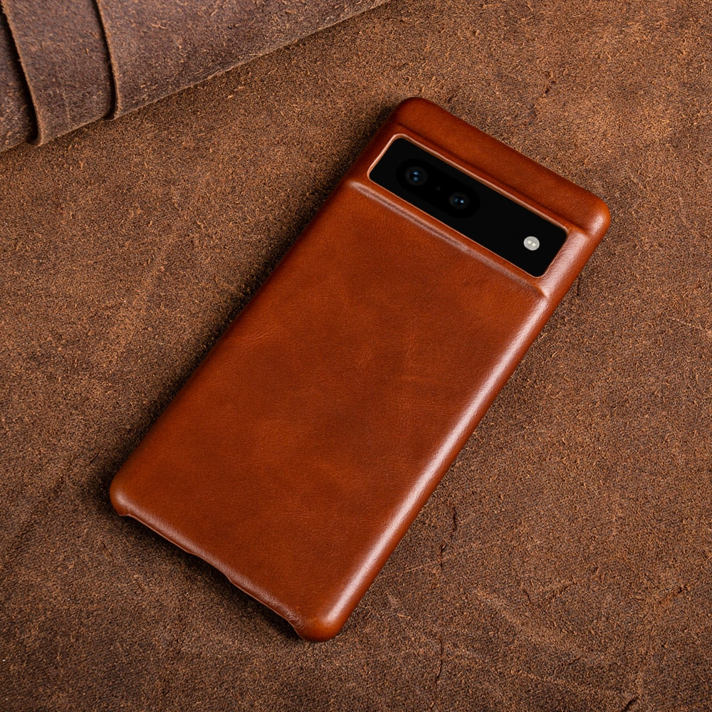 Protective Leather Phone Case for Google Pixel 11, 10, 9, 8 & 7 Series – Waxed Full-Grain Construction with Anti-Fingerprint Coating | Thomler
