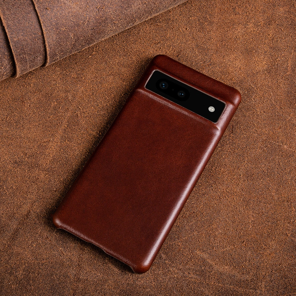 Protective Leather Phone Case for Google Pixel 11, 10, 9, 8 & 7 Series – Waxed Full-Grain Construction with Anti-Fingerprint Coating | Thomler
