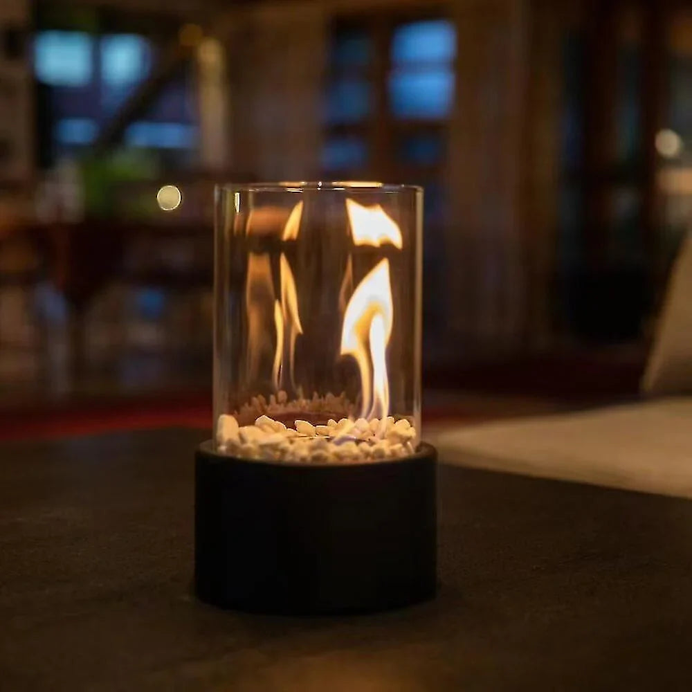 Vintage Flame Oil Lamp – Classic Tabletop Lantern with Glass Hurricane Shade for Dining Room & Living Room Ambiance | Thomler